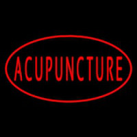 Acupuncture Oval Red Neonskylt