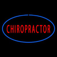 Red Chiropractor Oval Blue Neonskylt