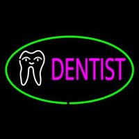 Pink Dentist Oval Green Neonskylt