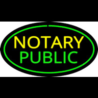 Oval Green Notary Public Neonskylt