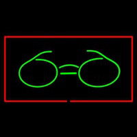 Glasses Logo Rectangle Red Neonskylt