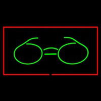 Glasses Logo Rectangle Red Neonskylt