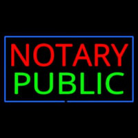 Notary Public Blue Border Neonskylt
