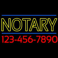 Double Stroke Yellow Notary With Phone Numbers Neonskylt