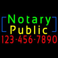 Green Notary Public With Phone Number Neonskylt