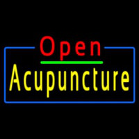 Red Open Acupuncture Blue Border Neonskylt