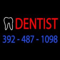 Red Dentist With Phone Number Neonskylt