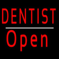 Dentist Open White Line Neonskylt