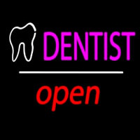 Dentist Logo Open White Line Neonskylt