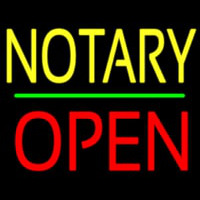 Notary Block Open Green Line Neonskylt