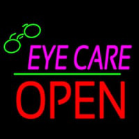 Pink Eye Care Logo Block Open Green Line Neonskylt