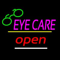 Eye Care Logo Open Yellow Line Neonskylt