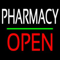 Pharmacy Block Open Green Line Neonskylt