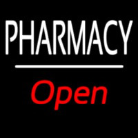 Pharmacy Open White Line Neonskylt