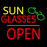 Sun Glasses Block Open Green Line Neonskylt