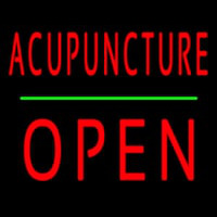 Acupuncture Block Open Green Line Neonskylt