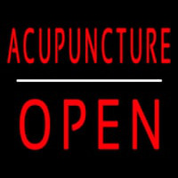 Acupuncture Block Open White Line Neonskylt