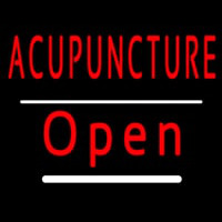 Red Acupuncture Open White Line Neonskylt
