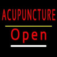 Red Acupuncture Open Yellow Line Neonskylt