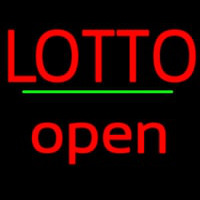 Red Lotto Green Line Open Neonskylt