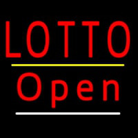 Red Lotto Yellow Line Open Neonskylt