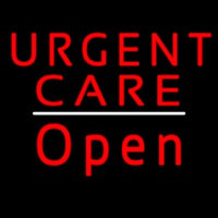 Urgent Care Open White Line Neonskylt