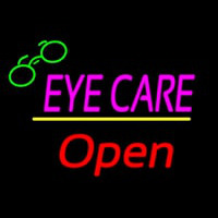 Pink Eye Care Yellow Line Open Logo Neonskylt