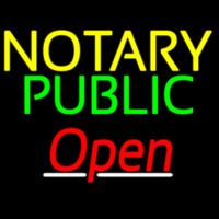 Notary Public Red Open Neonskylt