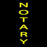 Vertical Yellow Notary Neonskylt