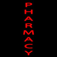 Vertical Red Pharmacy Neonskylt