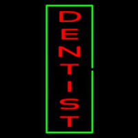 Vertical Red Dentist Green Border Neonskylt
