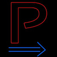 Parking P With Arrow Neonskylt