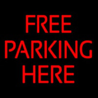 Red Free Parking Neonskylt