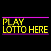 Yellow Play Lotto Here Neonskylt