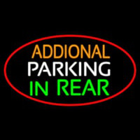 Additional Parking In Rear Oval With Red Border Neonskylt