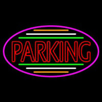 Double Stroke Parking Oval With Pink Border Neonskylt