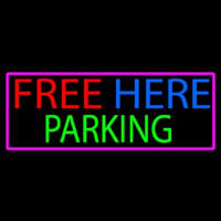 Free Here Parking With Pink Border Neonskylt