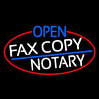 Open Fa  Copy Notary Oval With Red Border Neonskylt