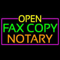Open Fa  Copy Notary With Pink Border Neonskylt