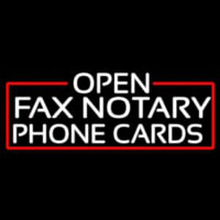 White Open Fa  Notary Phone Cards With Red Border Neonskylt