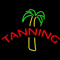 Tanning With Palm Tree Neonskylt