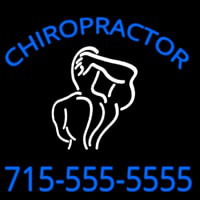 Chiropractor Logo With Number Neonskylt