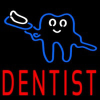 Tooth Logo With Brush Dentist Neonskylt