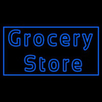 Blue Grocery Store Neonskylt