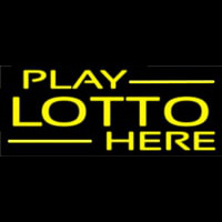 Yellow Play Lotto Here Neonskylt