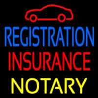 Registration Insurance Notary With Car Logo Neonskylt