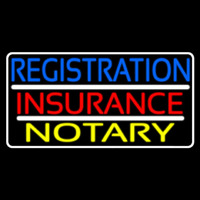 Registration Insurance Notary White Border And Lines Neonskylt