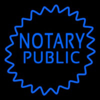 Blue Notary Public Neonskylt