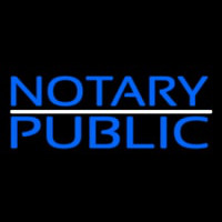 Blue Notary Public With White Line Neonskylt