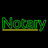 Double Stroke Green Notary Neonskylt